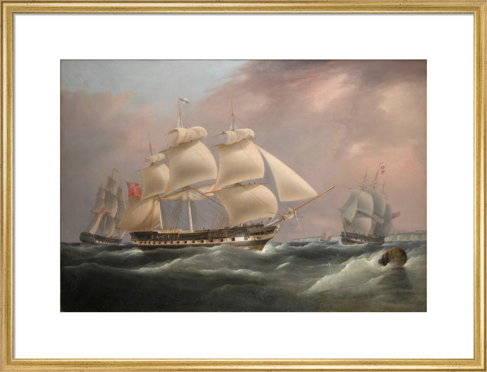 'East Indiaman Herefordshire', 1815. art print large gold Art Print - Science Museum Shop