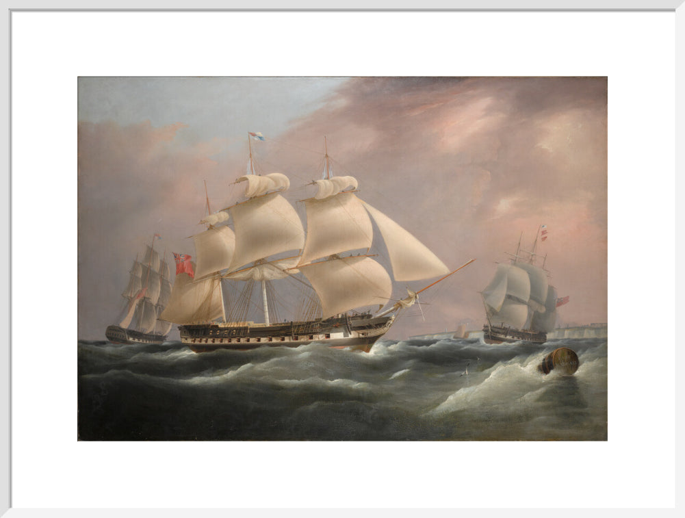 'East Indiaman Herefordshire', 1815. art print extra large white Art Print - Science Museum Shop
