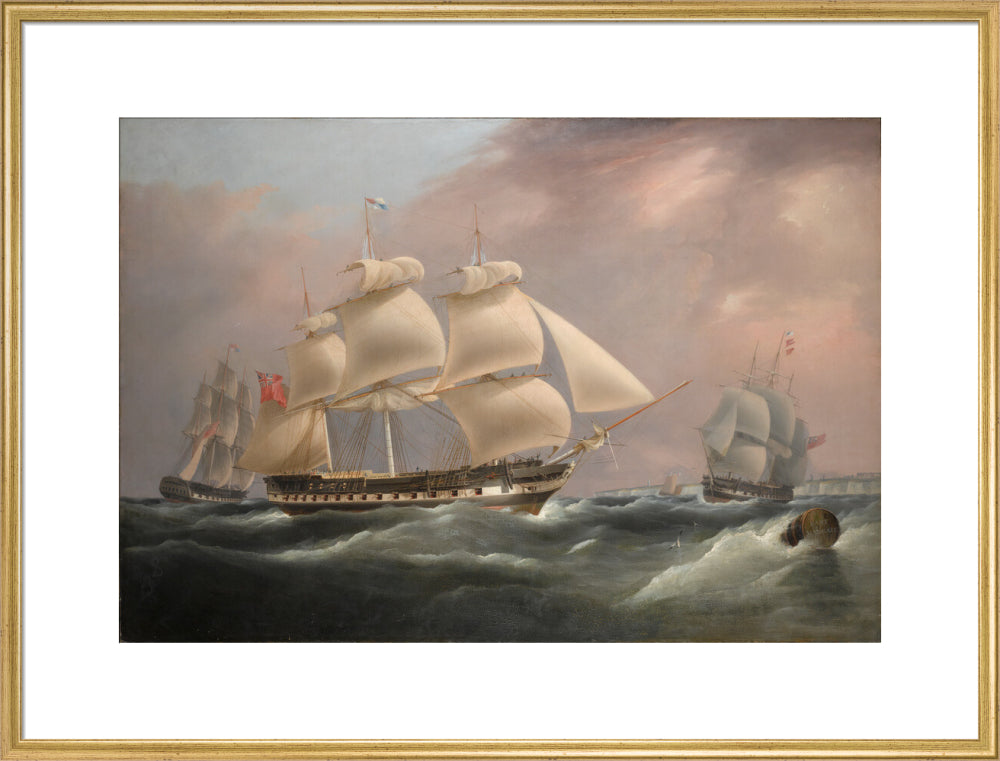 'East Indiaman Herefordshire', 1815. art print extra large gold Art Print - Science Museum Shop