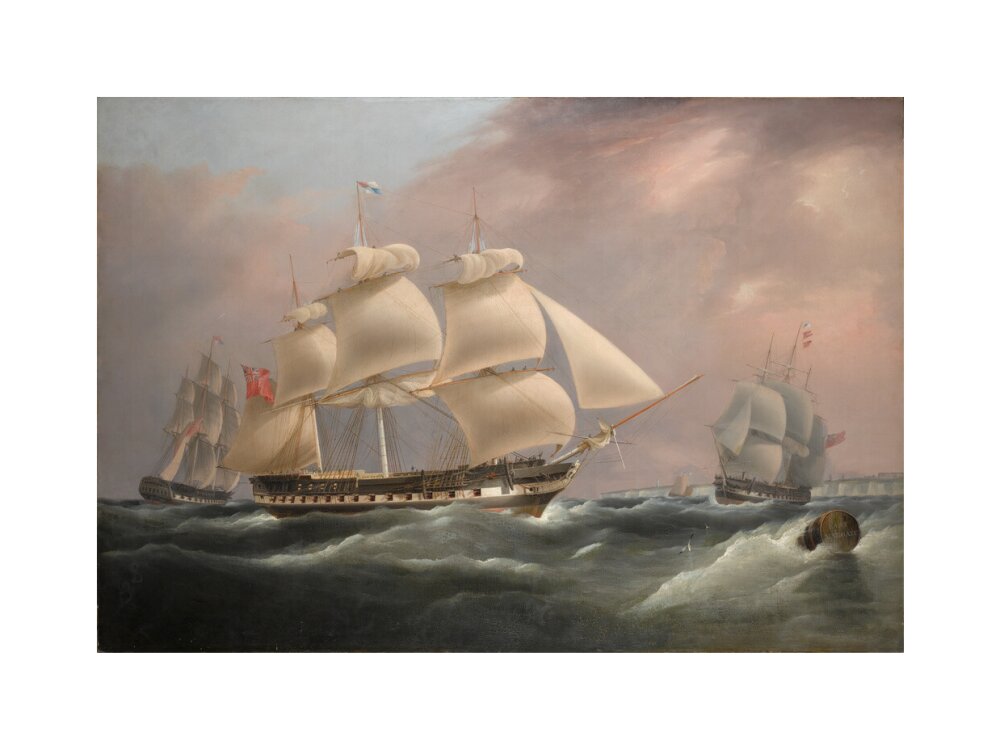 'East Indiaman Herefordshire', 1815. unstretched canvas medium none Art Print - Science Museum Shop