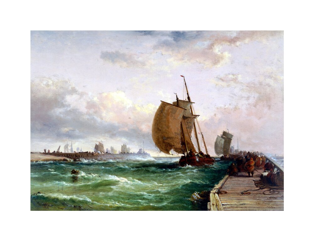 Dutch luggers entering harbour, Dunkirk, France, 1886. unstretched canvas medium none Art Print - Science Museum Shop
