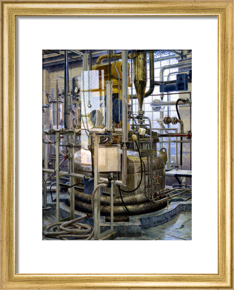 The production of insulin by fermentation, 1986. art print extra small gold Art Print - Science Museum Shop