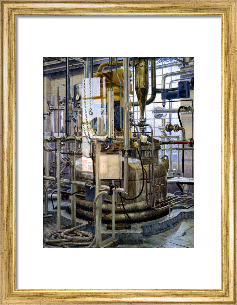 The production of insulin by fermentation, 1986. art print small gold Art Print - Science Museum Shop