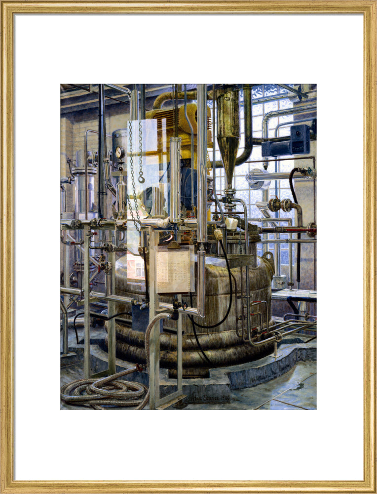 The production of insulin by fermentation, 1986. art print large gold Art Print - Science Museum Shop