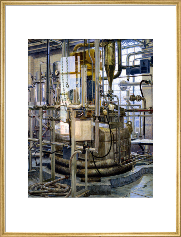 The production of insulin by fermentation, 1986. art print extra large gold Art Print - Science Museum Shop