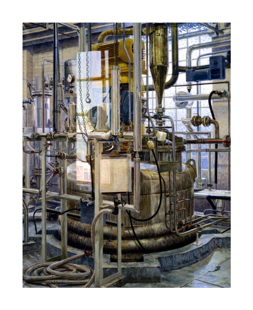 The production of insulin by fermentation, 1986. unstretched canvas large none Art Print - Science Museum Shop