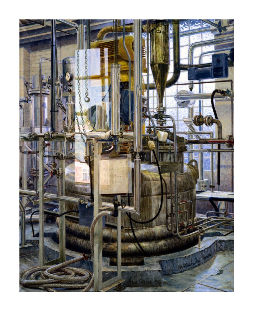 The production of insulin by fermentation, 1986. unstretched canvas extra large none Art Print - Science Museum Shop