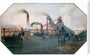 'North Eastern coalfield: colliery pit-head and coking ovens', c 1845. stretched canvas extra large none Art Print - Science Museum Shop