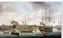 'Launch at Deptford Dockyard', c 1750. stretched canvas extra large none Art Print - Science Museum Shop