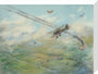 Painting of a dogfight, with five fighter aircraft of World War I stretched canvas medium none Art Print - Science Museum Shop
