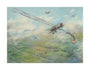 Painting of a dogfight, with five fighter aircraft of World War I unstretched canvas large none Art Print - Science Museum Shop