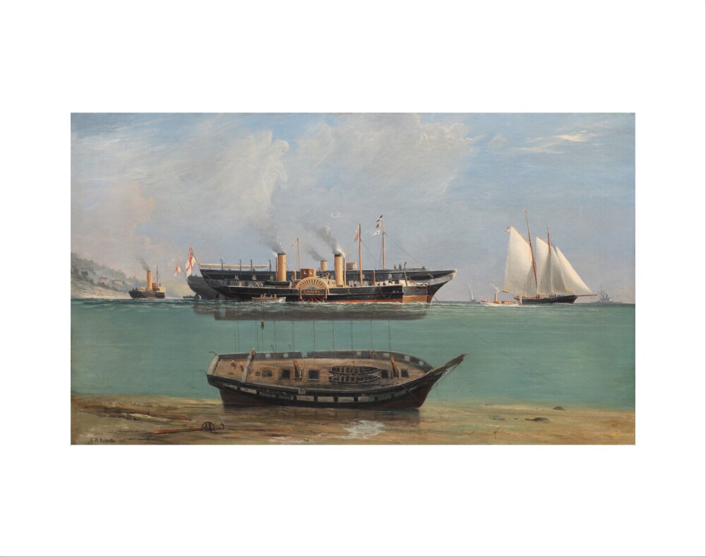 Painting of HMS Eurydice under salvage by Charles Robert Ricketts, 1882. art print extra small none Art Print - Science Museum Shop