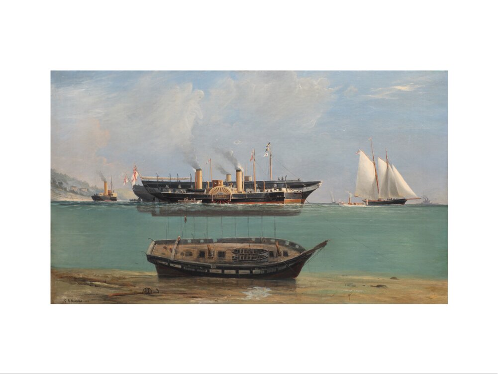Painting of HMS Eurydice under salvage by Charles Robert Ricketts, 1882. art print medium none Art Print - Science Museum Shop
