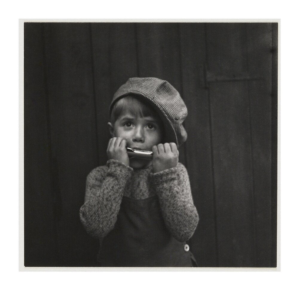 Boy playing the harmonica, about 1925 unstretched canvas extra large none Art Print - Science Museum Shop