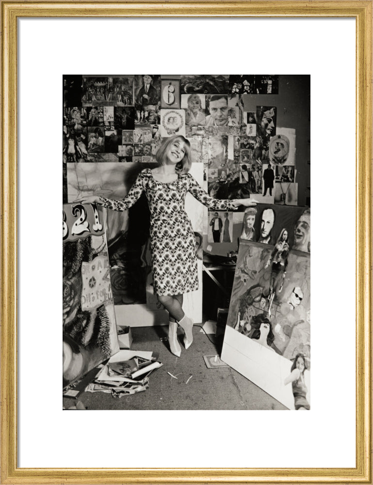 Photograph of Pauline Boty by Lewis Morley. art print medium gold Art Print - Science Museum Shop
