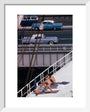 Sunbathers on a bridge, USA art print extra small white Art Print - Science Museum Shop