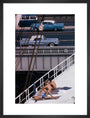 Sunbathers on a bridge, USA art print medium black Art Print - Science Museum Shop