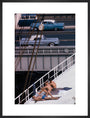 Sunbathers on a bridge, USA art print large black Art Print - Science Museum Shop