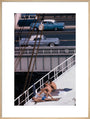Sunbathers on a bridge, USA art print extra large natural Art Print - Science Museum Shop