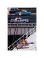 Sunbathers on a bridge, USA unstretched canvas small none Art Print - Science Museum Shop