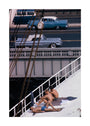 Sunbathers on a bridge, USA unstretched canvas large none Art Print - Science Museum Shop