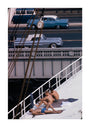 Sunbathers on a bridge, USA unstretched canvas extra large none Art Print - Science Museum Shop