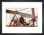 Samuel Cody in a biplane, c 1910. art print extra small black Art Print - Science Museum Shop