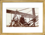 Samuel Cody in a biplane, c 1910. art print small gold Art Print - Science Museum Shop