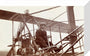 Samuel Cody in a biplane, c 1910. stretched canvas small none Art Print - Science Museum Shop