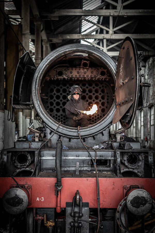 The iconic Flying Scotsman undergoing overhaul at East Lancashire Railway, Bury. Art Print - Science Museum Shop