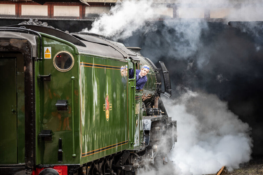 The iconic Flying Scotsman locomotive was crewed by an all-female team on International Women's Day, 8th March 2023. Art Print - Science Museum Shop