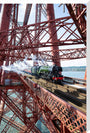 Flying Scotsman crossing the Forth Bridge, Scotland. stretched canvas extra large none Art Print - Science Museum Shop