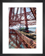 Flying Scotsman crossing the Forth Bridge, Scotland. art print extra small black Art Print - Science Museum Shop