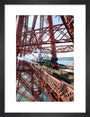 Flying Scotsman crossing the Forth Bridge, Scotland. art print small black Art Print - Science Museum Shop