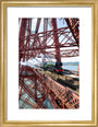 Flying Scotsman crossing the Forth Bridge, Scotland. art print small gold Art Print - Science Museum Shop