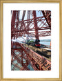 Flying Scotsman crossing the Forth Bridge, Scotland. art print medium gold Art Print - Science Museum Shop