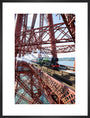 Flying Scotsman crossing the Forth Bridge, Scotland. art print large black Art Print - Science Museum Shop