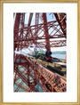 Flying Scotsman crossing the Forth Bridge, Scotland. art print large gold Art Print - Science Museum Shop