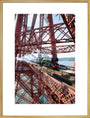 Flying Scotsman crossing the Forth Bridge, Scotland. art print extra large gold Art Print - Science Museum Shop