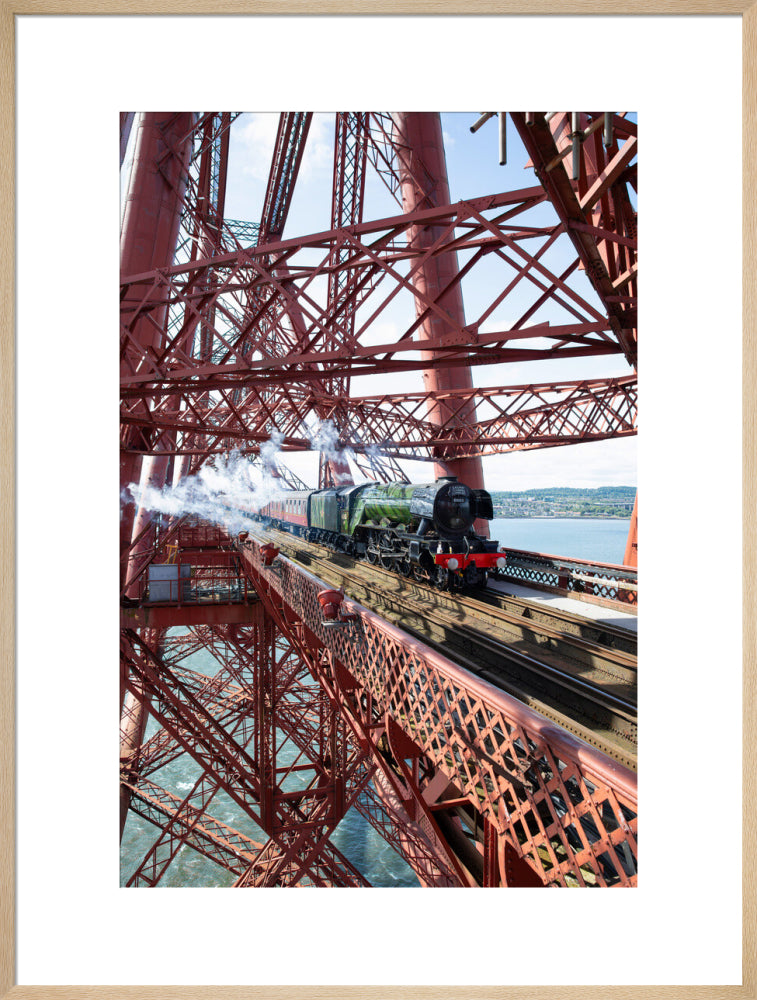 Flying Scotsman crossing the Forth Bridge, Scotland. art print extra large natural Art Print - Science Museum Shop
