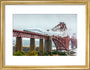 Flying Scotsman crossing the Forth Bridge on 8th October 2023. art print small gold Art Print - Science Museum Shop
