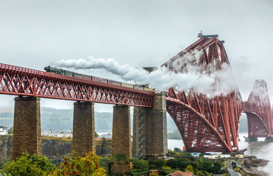 Flying Scotsman crossing the Forth Bridge on 8th October 2023. Art Print - Science Museum Shop