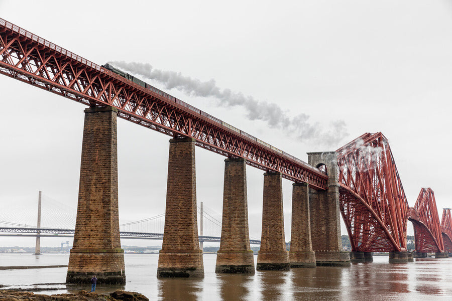 Flying Scotsman crossing the Forth Bridge on 8th October 2023. Art Print - Science Museum Shop