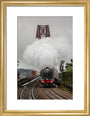 Flying Scotsman crossing the Forth Bridge on 8th October 2023. art print small gold Art Print - Science Museum Shop