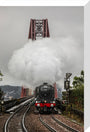 Flying Scotsman crossing the Forth Bridge on 8th October 2023. stretched canvas medium none Art Print - Science Museum Shop