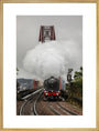 Flying Scotsman crossing the Forth Bridge on 8th October 2023. art print extra large gold Art Print - Science Museum Shop
