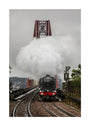 Flying Scotsman crossing the Forth Bridge on 8th October 2023. unstretched canvas large none Art Print - Science Museum Shop