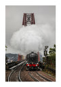 Flying Scotsman crossing the Forth Bridge on 8th October 2023. unstretched canvas extra large none Art Print - Science Museum Shop