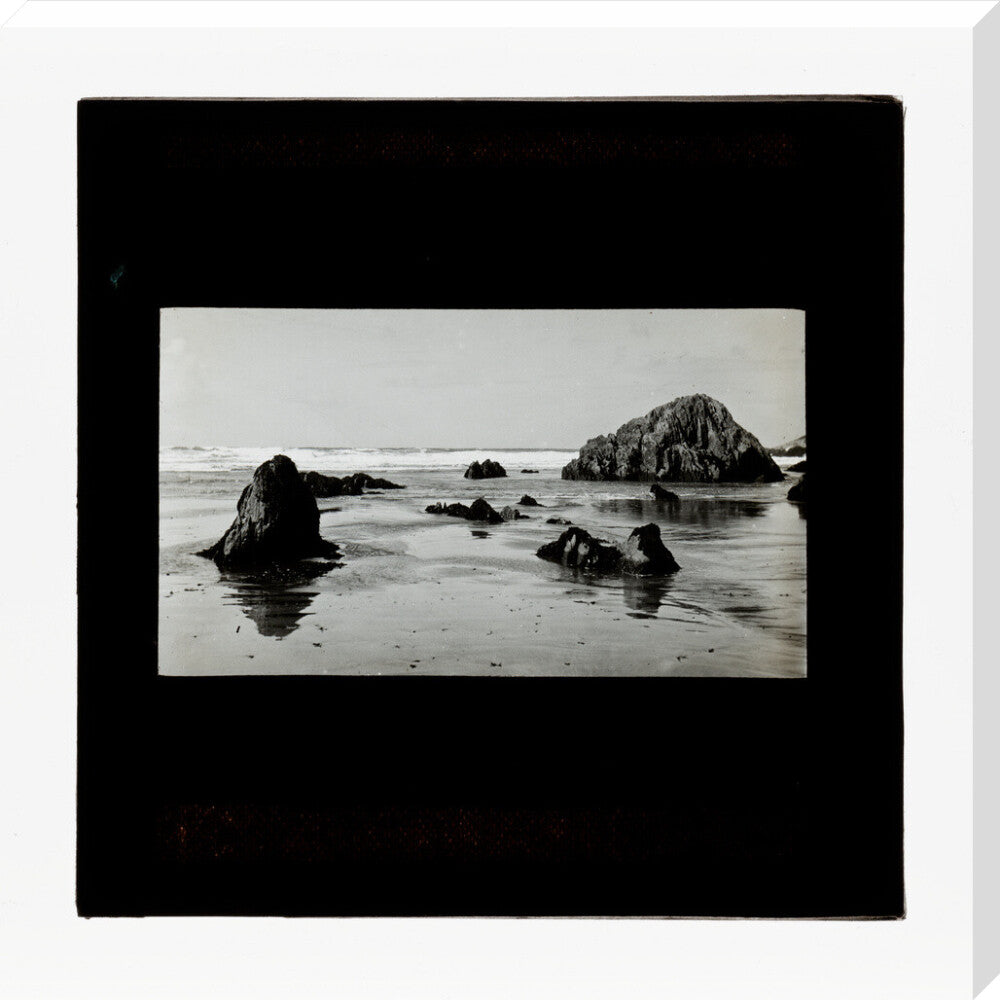 A magic lantern slide of a seascape by Birt Acres, c. 1893. stretched canvas extra large none Art Print - Science Museum Shop