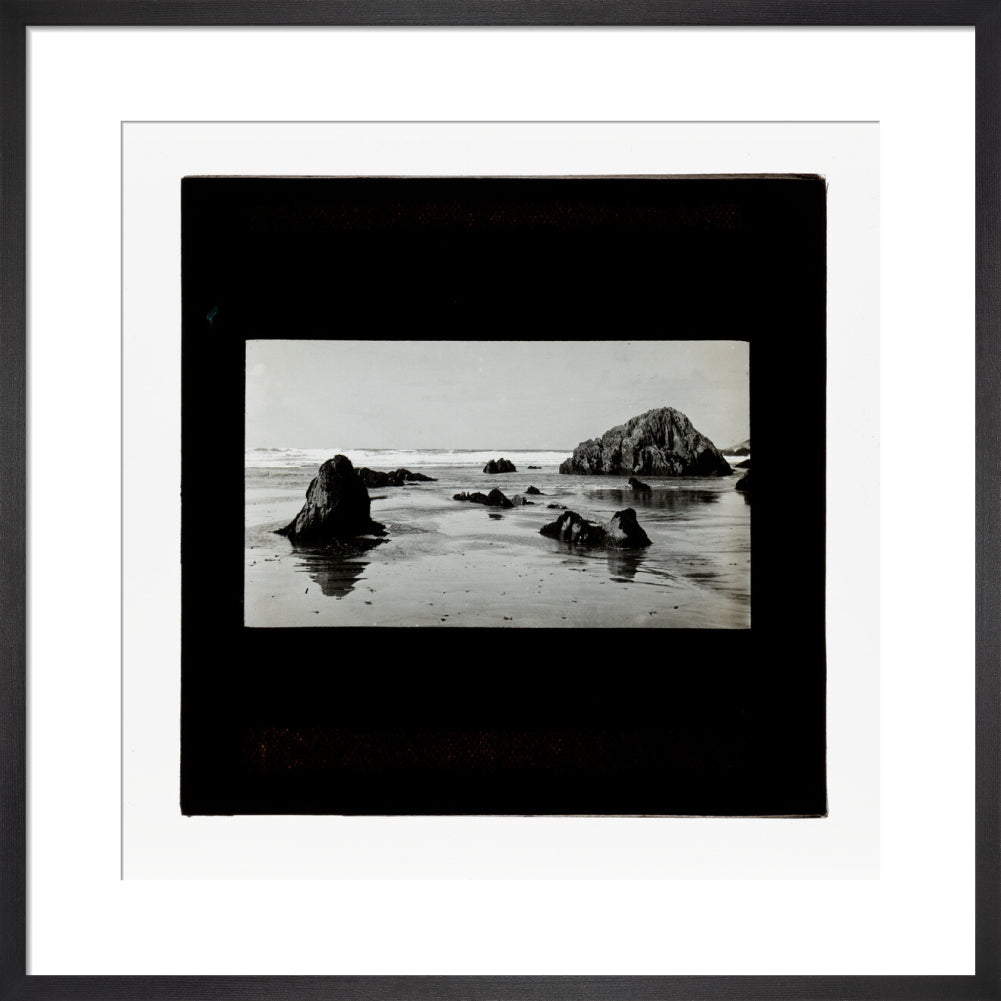 A magic lantern slide of a seascape by Birt Acres, c. 1893. art print medium black Art Print - Science Museum Shop